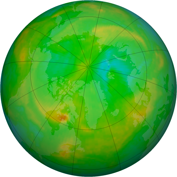 Arctic ozone map for 03 July 2004